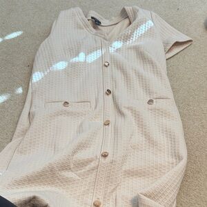 Ann Taylor Cream Textured Knit Top